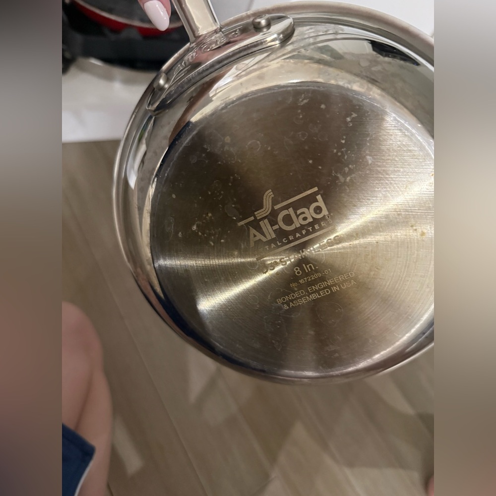 All-Clad Stainless Steel 8 in and 12 in Fry Pan - Silver nonstick